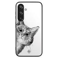 Samsung Galaxy S24 glazen hardcase - Peekaboo kat - thumbnail
