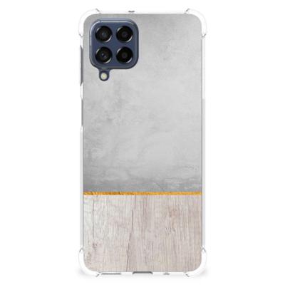 Samsung Galaxy M53 Stevig Telefoonhoesje Wood Concrete Samsung Galaxy M53 Stevig Telefoonhoesje Wood Concrete