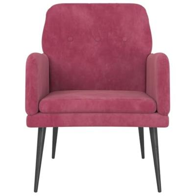 Fauteuil 62x79x79 cm fluweel wijnrood