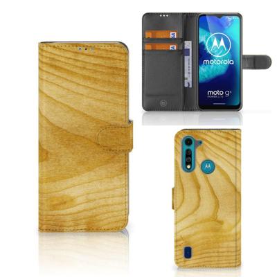 Motorola G8 Power Lite | Book Style Case | Licht Hout