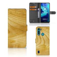 Motorola G8 Power Lite | Book Style Case | Licht Hout - thumbnail