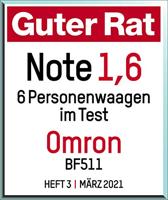 Omron BF511 Elektronische weegschaal Vierkant Blauw - thumbnail