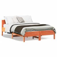 Bedframe zonder matras massief grenenhout wasbruin 135x190 cm - thumbnail