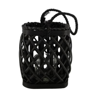 Dijk Natural Collections Lantaarn willow 18x18x19.5cm zwart