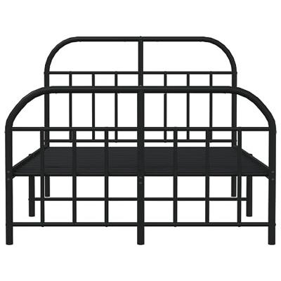Bedframe met hoofd- en voeteneinde metaal zwart 120x200 cm Bedframe met hoofd- en voeteneinde metaal zwart 120x200 cm