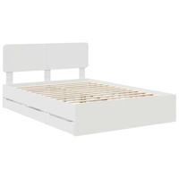 Bedframe met hoofdeinde Wit 140 x 200 cm Geconstrueerd hout - thumbnail