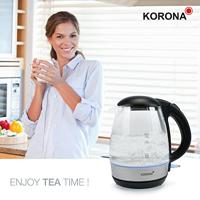 Korona Waterkoker Aantal/Volume: 1.2 l Zwart, RVS - thumbnail