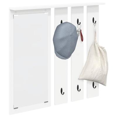 Wandgemonteerde kapstok Wit 84 x 10 x 80 cm Bewerkt hout Wandgemonteerde kapstok Wit 84 x 10 x 80 cm Bewerkt hout