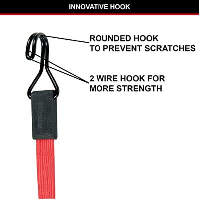 Masterlock Flat bungee 60cm - colour : reddouble reverse hook 3224EURDAT