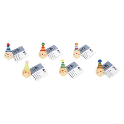 Small Foot houten tol clown, 6st.