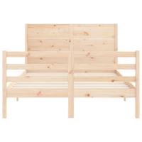 Bedframe met hoofdbord massief hout 160x200 cm - thumbnail