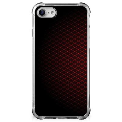 iPhone SE 2022/2020 | iPhone 8/7 Doorzichtige Silicone Hoesje Geruit Rood iPhone SE 2022/2020 | iPhone 8/7 Doorzichtige Silicone Hoesje Geruit Rood