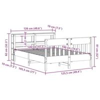 Bedframe zonder matras massief grenenhout wasbruin 120x190 cm - thumbnail