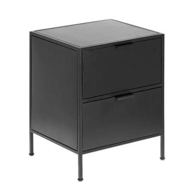 Kave Home Nachtkastje 'Shantay' Zwart metaal, 50 x 40cm