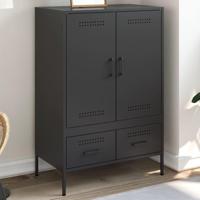 Hoge kast 68x39x101,5 cm staal zwart - thumbnail