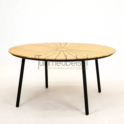 Lavras Dave Teak Tuintafel 150 cm Rond Vita