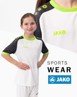 JAKO 4224K Shirt Iconic Km Kids - Wit/Zwart/Fluogroen - 152