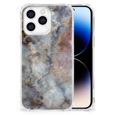 iPhone 14 Pro Anti-Shock Hoesje Marmer Grijs iPhone 14 Pro Anti-Shock Hoesje Marmer Grijs