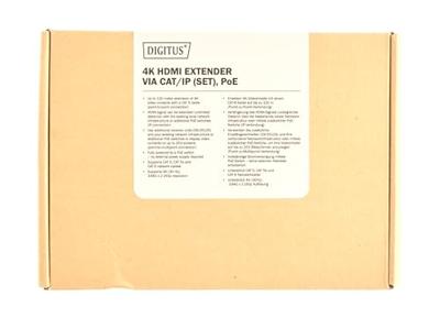 Digitus DS-55124 1 poort HDMI Extender set 3840 x 2160 Pixel Zwart