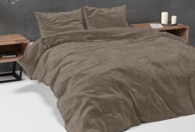 Sleeptime - Velvet Dekbedovertrek - Taupe - 140 x 220