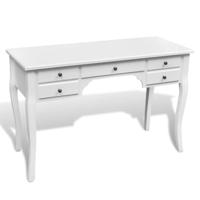 VidaXL Bureau met gebogen poten en 5 lades franse stijl - thumbnail