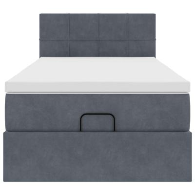 Ottoman bed met matras en LED's 90x190cm fluweel donkergrijs