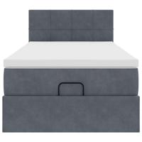 Ottoman bed met matras en LED's 90x190cm fluweel donkergrijs - thumbnail