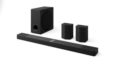 LG S95TR Intelligente soundbar, 810 W, 9.1.5 kanalen, surround sound, Dolby Atmos en DTS, brede connectiviteit, Bluetooth, USB, optische ingang, zwart