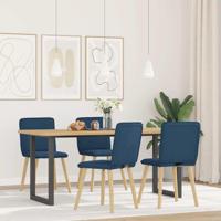 Eetkamerstoelen 4 st stof blauw - thumbnail