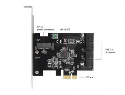 Delock 90387 PCI Express x1-kaart naar 2 x interne USB 3.0-pins header Delock 90387 PCI Express x1-kaart naar 2 x interne USB 3.0-pins header
