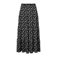 VERO MODA gebloemde rok VMSAGA van gerecycled polyester zwart - thumbnail