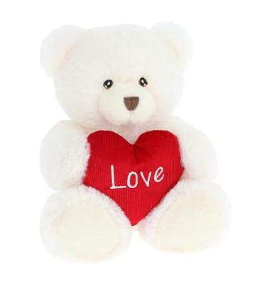 Keeleco Knuffel Beer met Hart 25 cm Wit