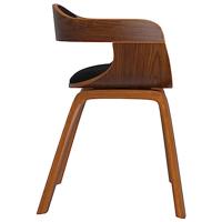 Eetkamerstoelen 2 st gebogen hout en kunstleer zwart - thumbnail