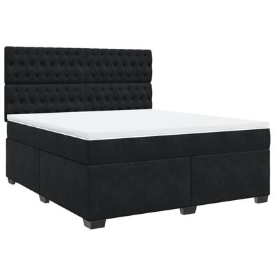 Boxspring met matras fluweel zwart 120x200 cm