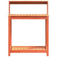 Oppottafel met schappen 82,5x50x109,5 cm grenenhout bruin - thumbnail