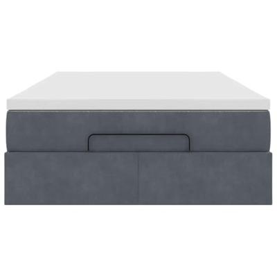 Ottoman bed met matras 120x200cm fluweel donkergrijs
