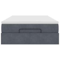 Ottoman bed met matras 120x200cm fluweel donkergrijs - thumbnail