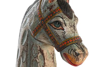 Decoratieve figuren DKD Home Decor Paard Ijzer Mangohout (24 x 12 x 35 cm)