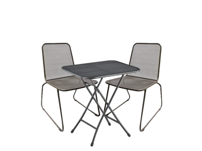 Diningset tafel Strekmetaal staal 70 x 70 met 2 stoelen Lester tuinmeubel Kettler - Kettler