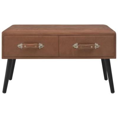 Bank met lades 80 cm kunstleer donkerbruin