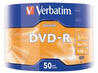 Verbatim DVD-R 16x, DataLife, Matt Silver 4,7 GB, 50 stuks, onbewerkte dvd's beschrijfbaar, 16-voudige brandsnelheid en hardcoat, krasbescherming, dvd-R blanco, blanco dvd - thumbnail