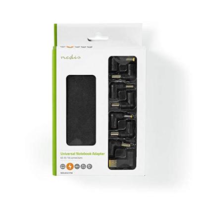 Nedis NBAU6501FBK Notebook-adapter Universeel 8 Connectoren 65 W Uitgang 15 V - 20 V / 4 A (max.)