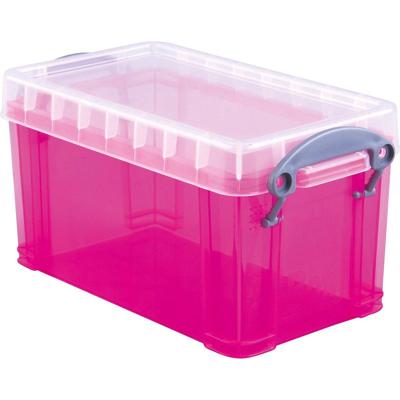 Really Useful Box opbergdoos 2,1 liter, transparant roze Really Useful Box opbergdoos 2,1 liter, transparant roze