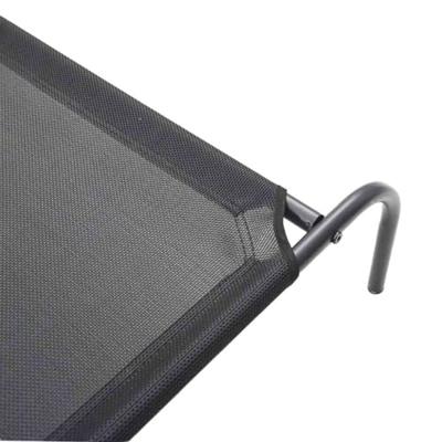 VidaXL Hondenmand verhoogd 130x80x20 cm textiel en staal zwart