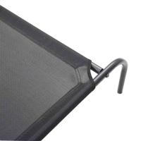 Hondenmand verhoogd 130x80x20 cm textiel en staal zwart - thumbnail