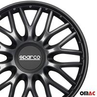 4-Delige Sparco Wieldoppenset Roma 15-inch grijs/zwart SP1596GRBK - thumbnail