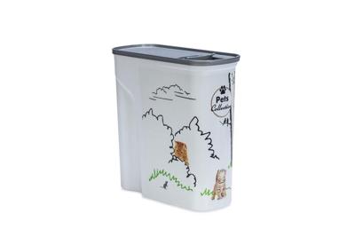 Curver Droogvoerbak voor honden, 2,5 kg, 6 l, luchtdicht, geurremmend, voor hondenvoer, container met draaggreep, 19 x 30 x 35 cm, wit