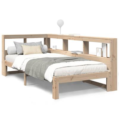 Bed met boekenkast zonder matras massief grenenhout 90x190 cm