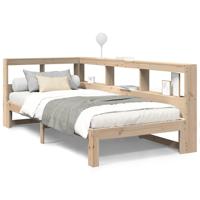 Bed met boekenkast zonder matras massief grenenhout 90x190 cm - thumbnail