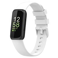 By Qubix - Compatible met Fitbit Inspire 3 - Sportbandje met gesp - Maat: Small - Wit - Compatible fitbit bandje - thumbnail